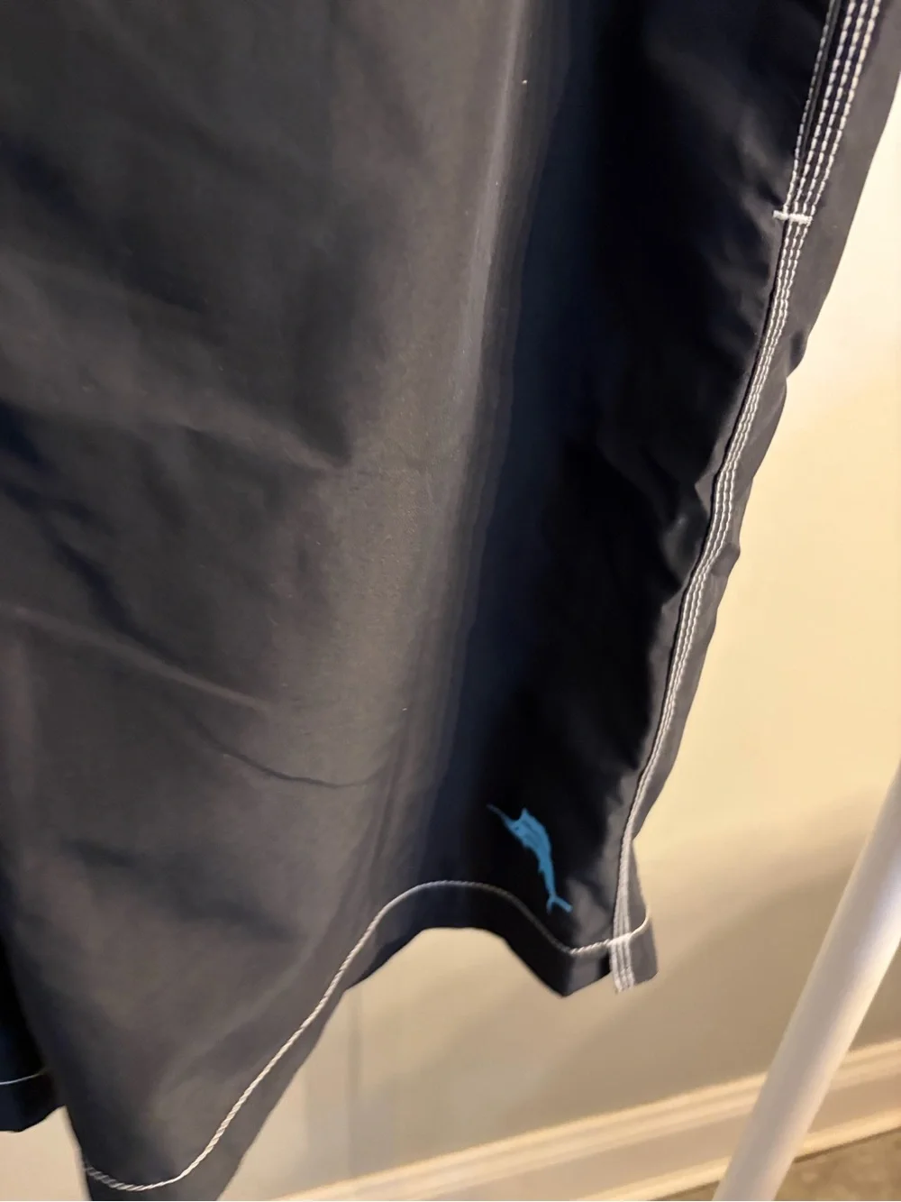 Tommy Bahama Black Swim Board Shorts with White Contrast Stitching size large